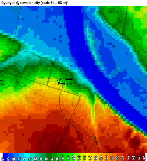 Dyurtyuli elevation map