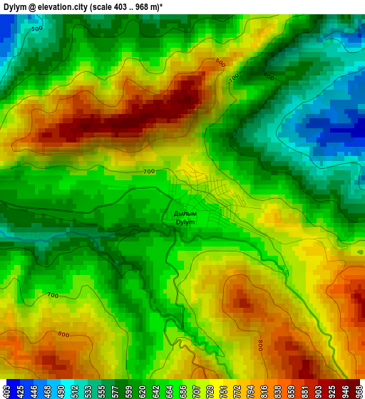 Dylym elevation map