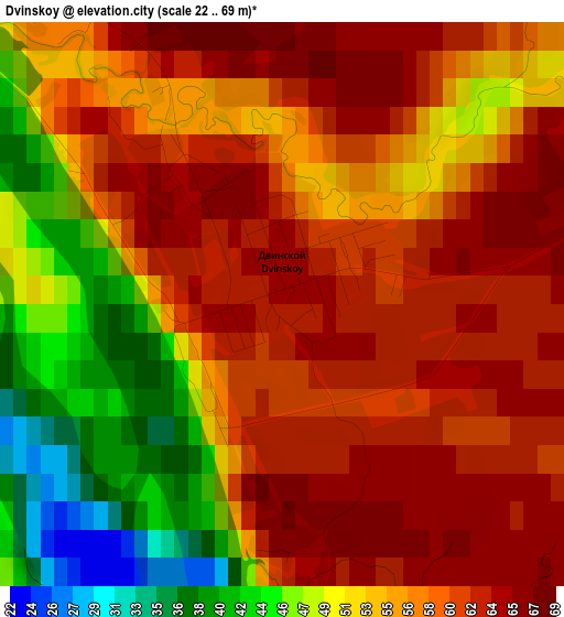 Dvinskoy elevation map