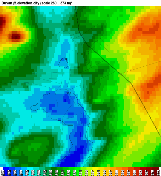 Duvan elevation map