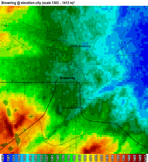 Browning elevation map