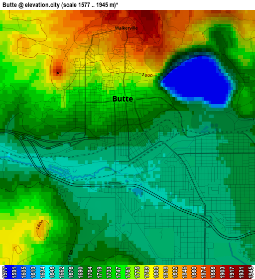 Butte elevation map