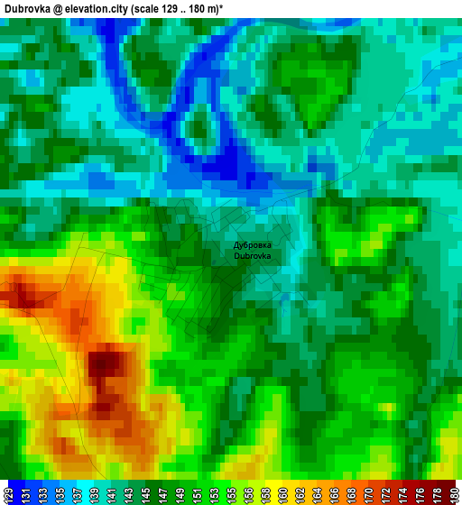 Dubrovka elevation map