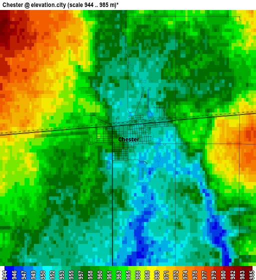 Chester elevation map