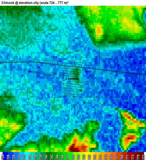 Chinook elevation map