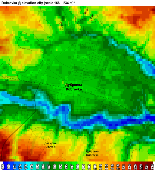 Dubrovka elevation map