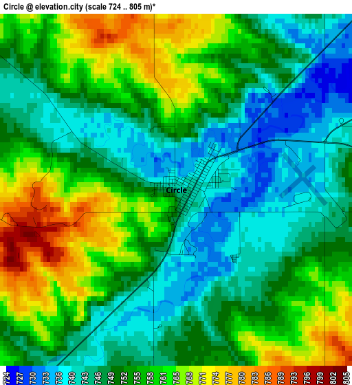 Circle elevation map