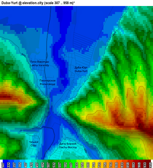 Duba-Yurt elevation map