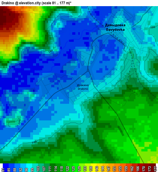 Drakino elevation map