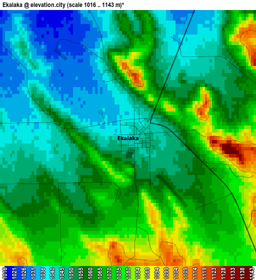 Ekalaka elevation map