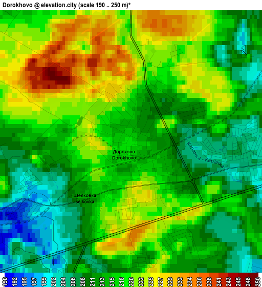 Dorokhovo elevation map