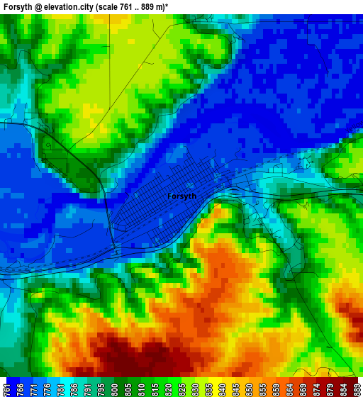 Forsyth elevation map