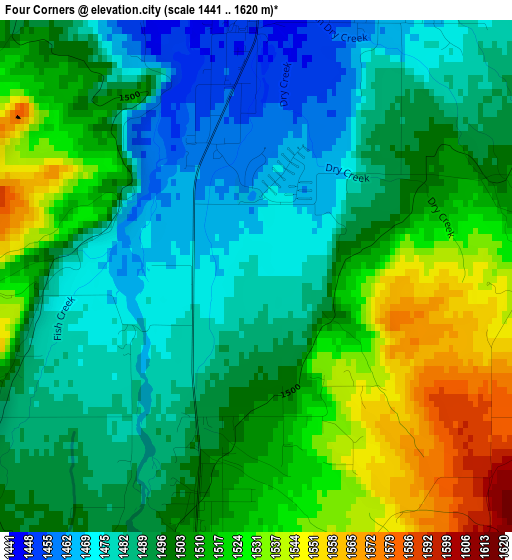 Four Corners elevation map