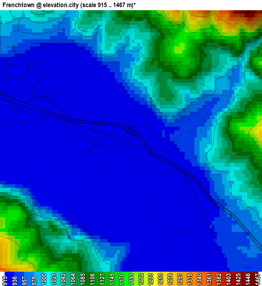 Frenchtown elevation map