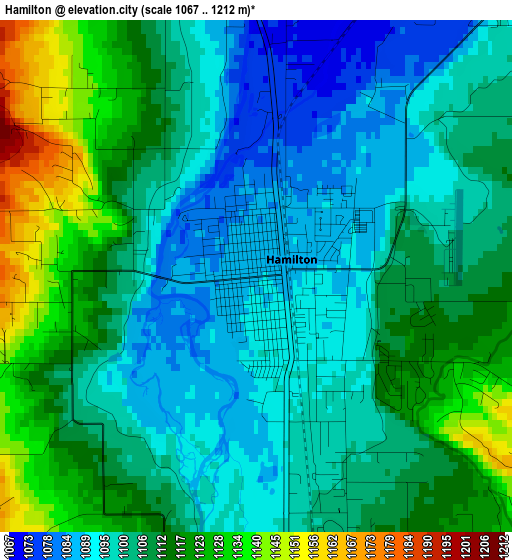 Hamilton elevation map