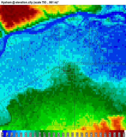 Hysham elevation map