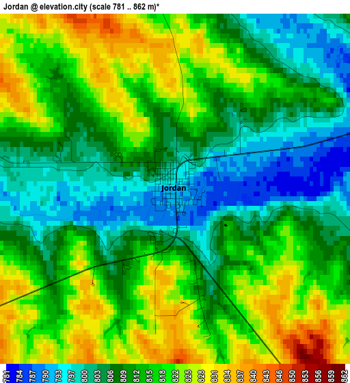 Jordan elevation map