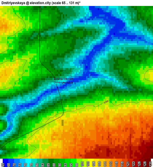 Dmitriyevskaya elevation map