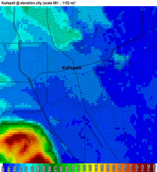 Kalispell elevation map