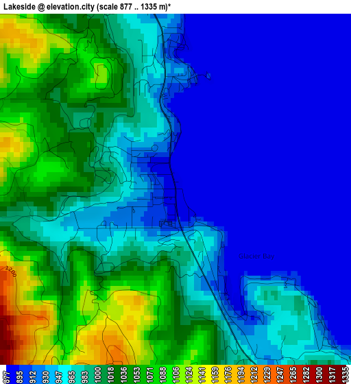 Lakeside elevation map