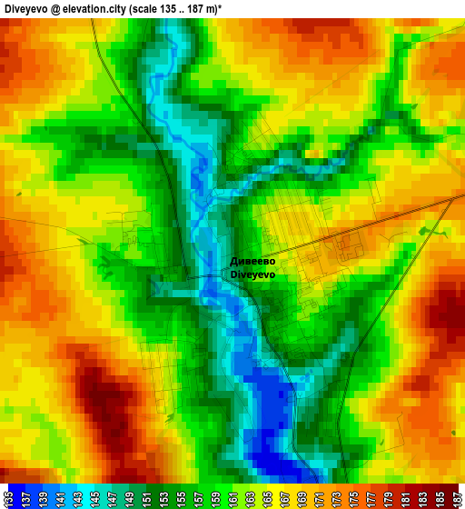 Diveyevo elevation map