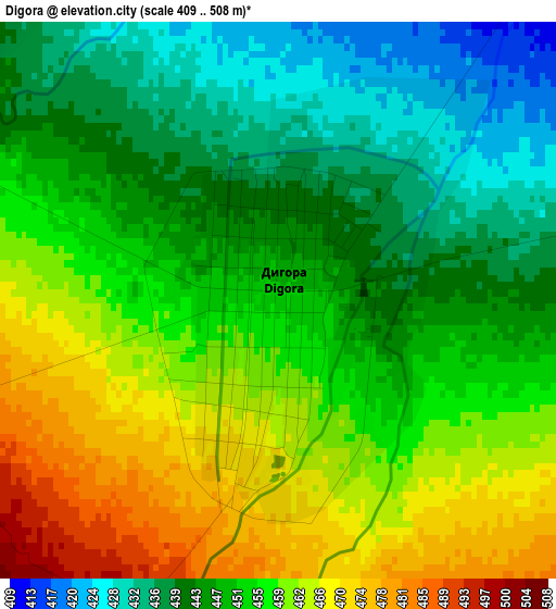 Digora elevation map