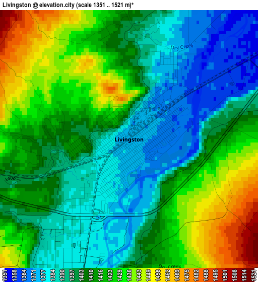 Livingston elevation map