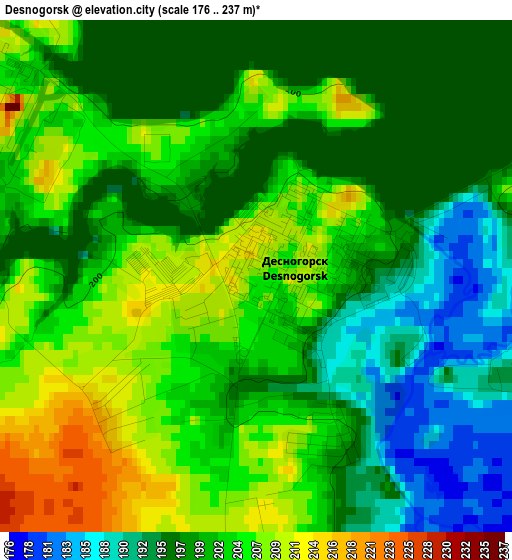 Desnogorsk elevation map