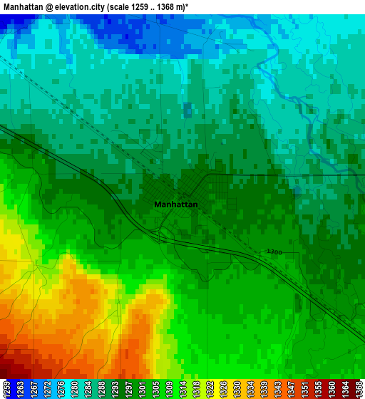 Manhattan elevation map