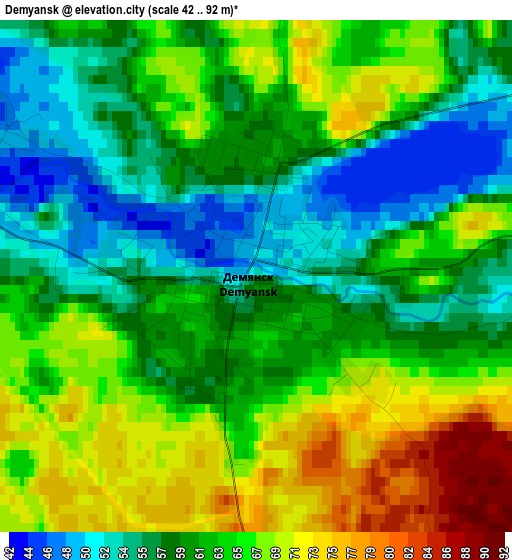 Demyansk elevation map