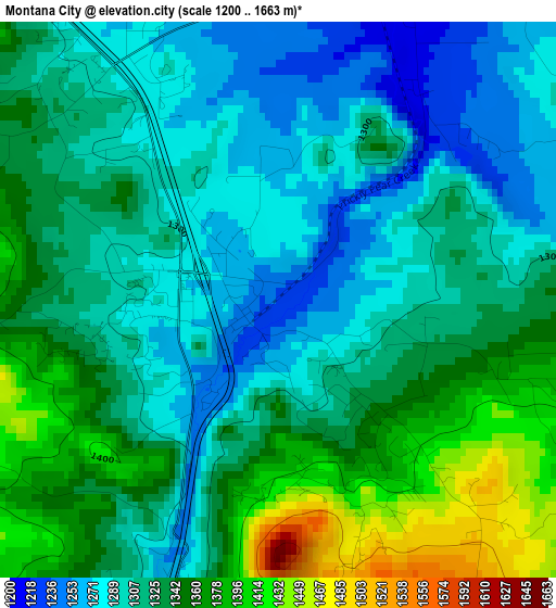 Montana City elevation map