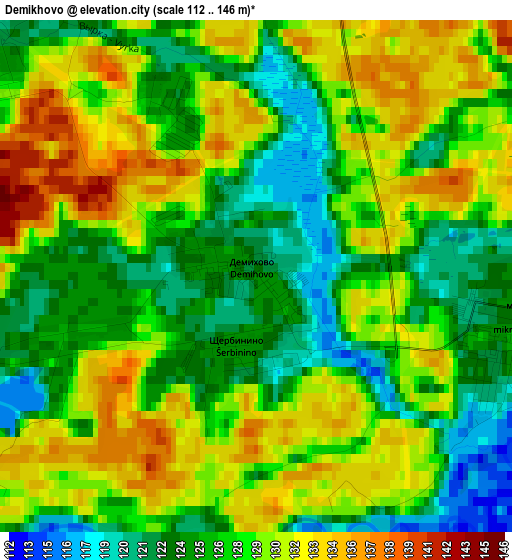 Demikhovo elevation map