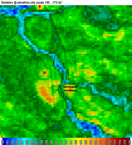 Demidov elevation map