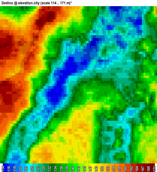 Dedino elevation map