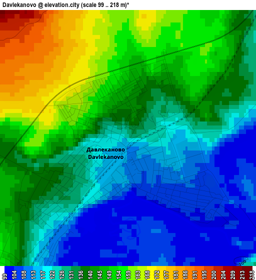 Davlekanovo elevation map