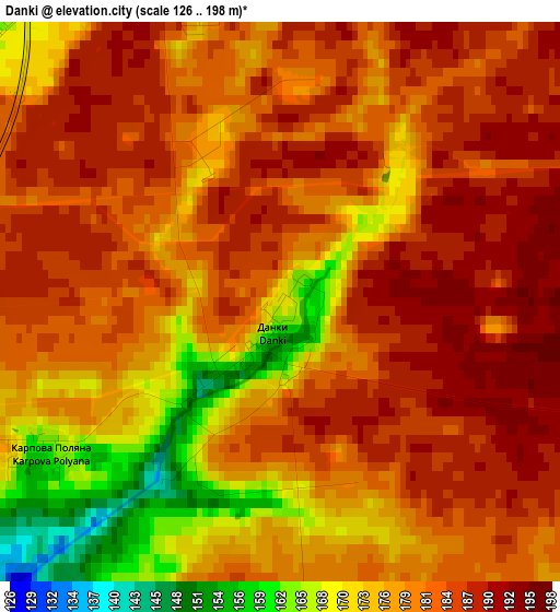 Danki elevation map