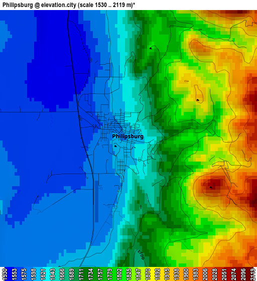 Philipsburg elevation map