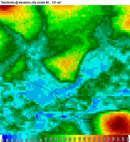 Danilovka elevation map