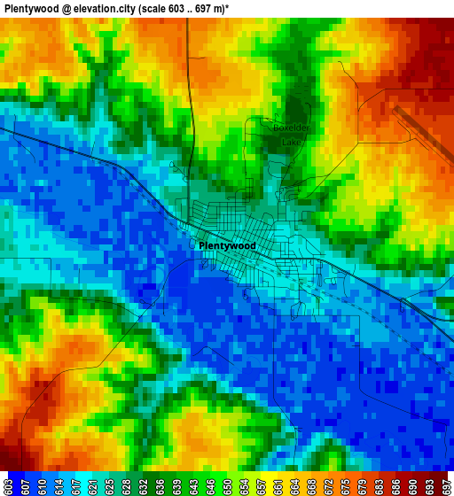 Plentywood elevation map