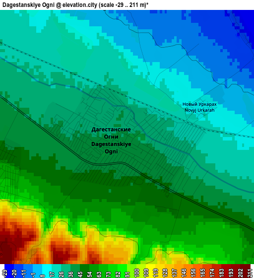 Dagestanskiye Ogni elevation map
