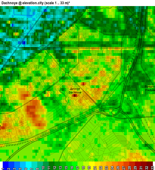 Dachnoye elevation map