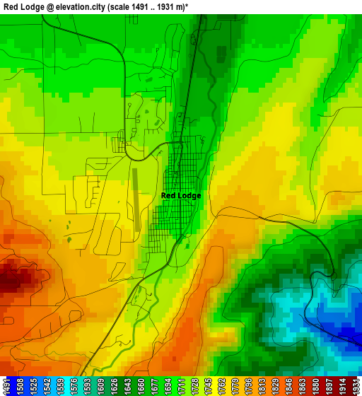 Red Lodge elevation map