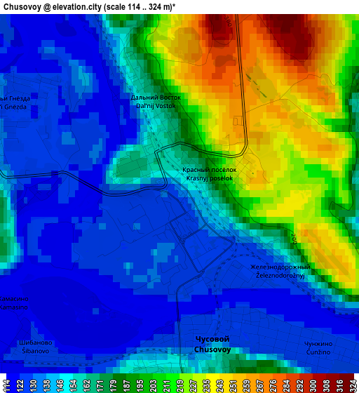 Chusovoy elevation map