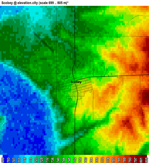 Scobey elevation map