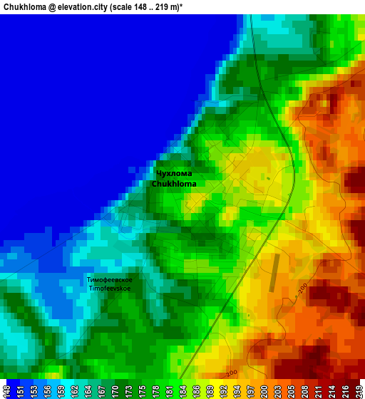 Chukhloma elevation map