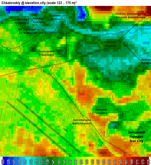 Chkalovskiy elevation map