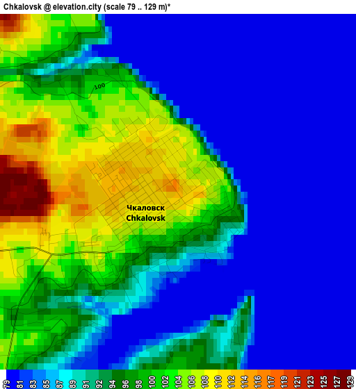 Chkalovsk elevation map