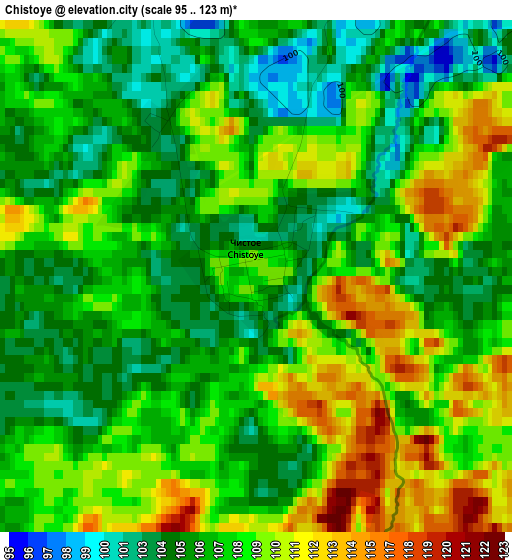 Chistoye elevation map