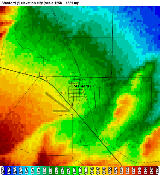 Stanford elevation map