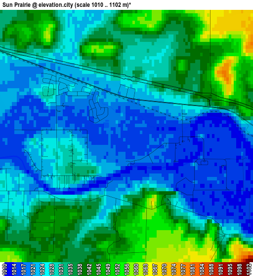 Sun Prairie elevation map